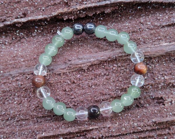 Tigerauge, Aventurin, Bergkristall und Hämatit Armband – Energetischer Begleiter für Fülle und Wohlstand