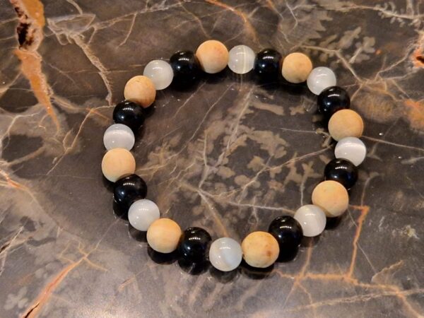 Palo Santo, Turmalin und Selenit Armband – Schutz und Reinheit für dein inneres Gleichgewicht