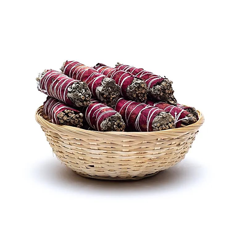 Weißer Salbei Smudge Stick mit Rosenblättern – Für Reinigung und energetische Balance