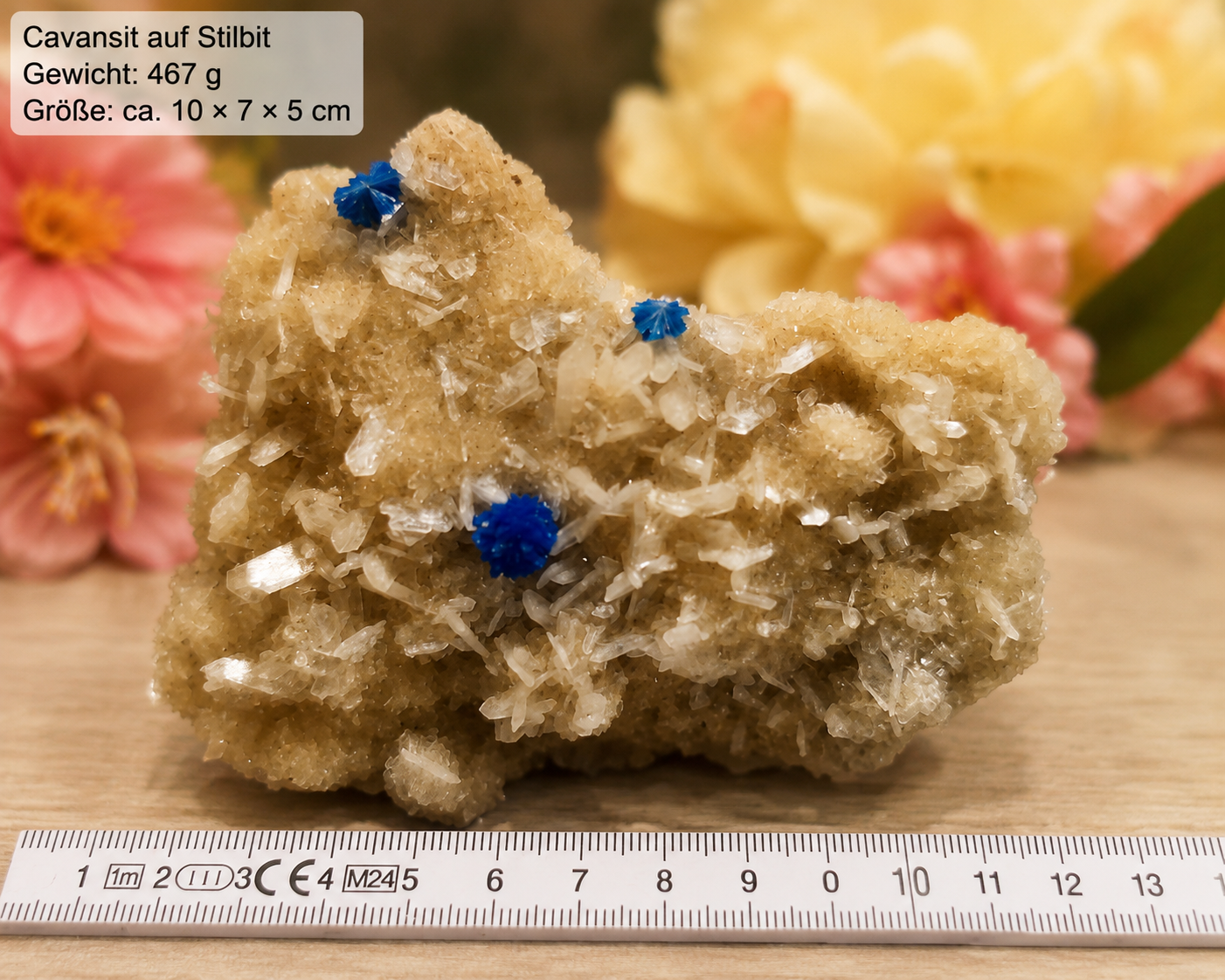 Cavansit auf Stilbit – Großstufe aus Wagholi, Indien (467 g)
