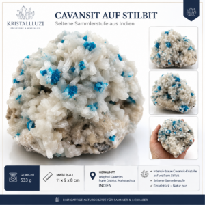 Cavansit auf Stilbit – Großstufe aus Wagholi, Indien (533 g)
