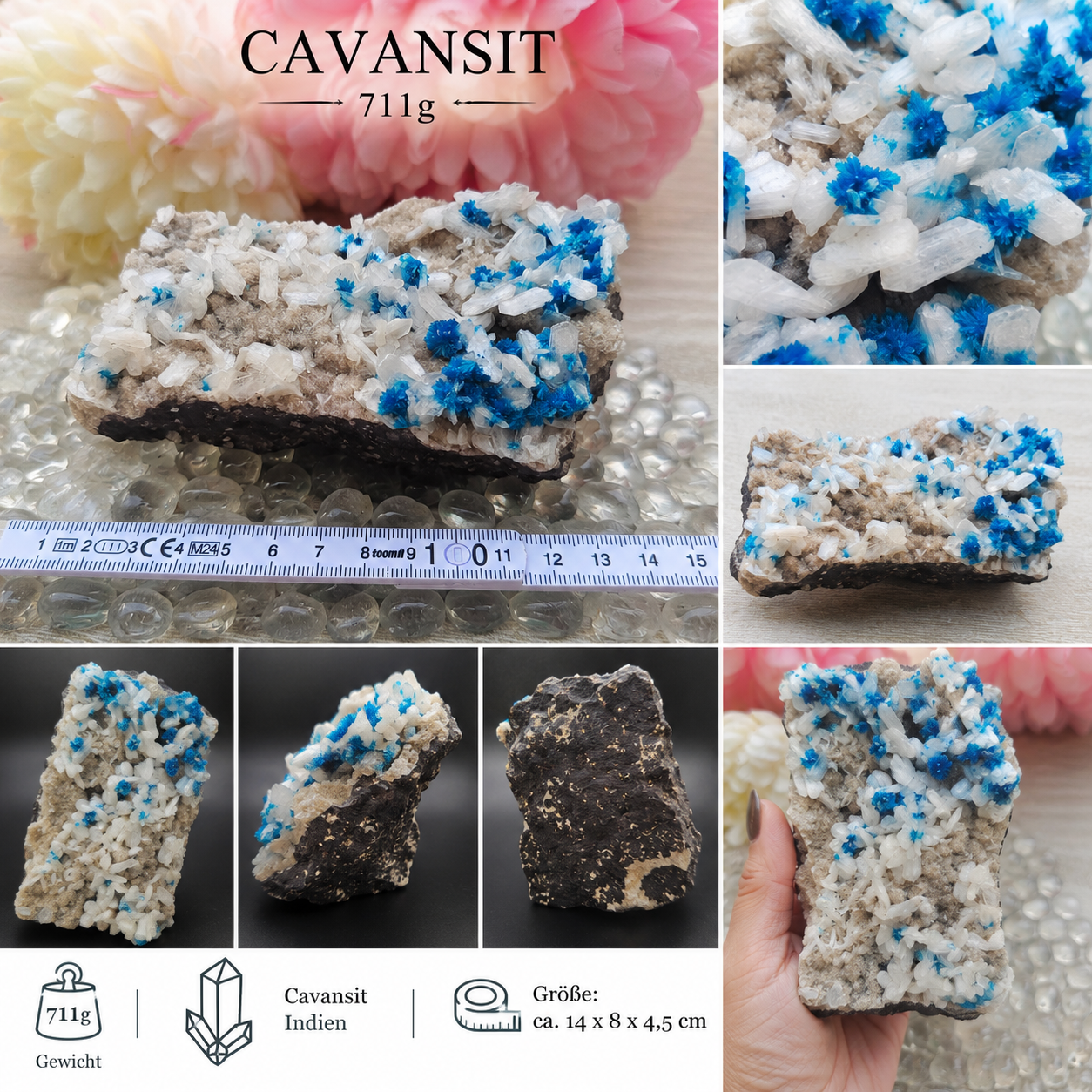 Cavansit auf Stilbit – Großstufe aus Wagholi, Indien (711) (Kopie) (Kopie)