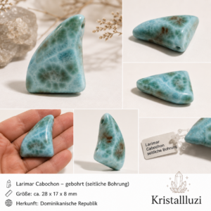 Larimar Anhänger mit seitlicher Bohrung – Unikat aus der Dominikanischen Republik